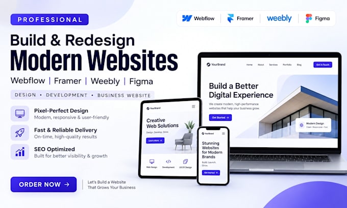 build german webflow, framer weebly website design figma design business website