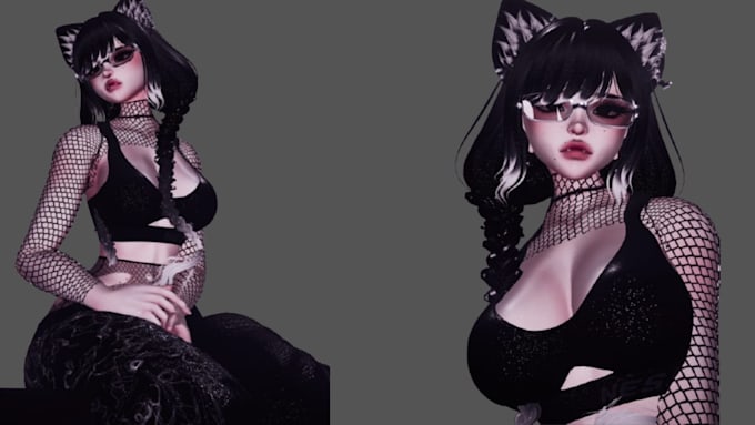 vrchat  avatar vr character vrm 3d model vrc avatar commission nsfw