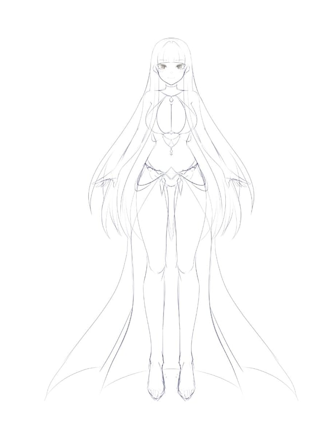 create a clean vtuber sketch and line art