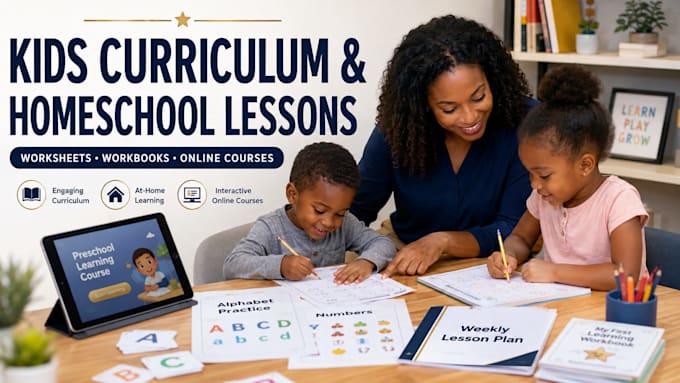 create interactive kids educational curriculum homeschool lesson plans worksheet