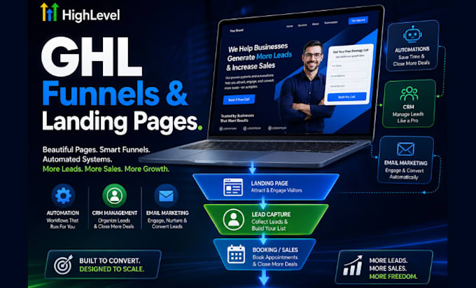 do gohighlevel website design go highlevel landing page go high level funnel
