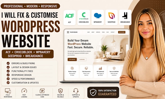 wordpress website acf, crocoblock, wpbakery, seedprod, breakdance