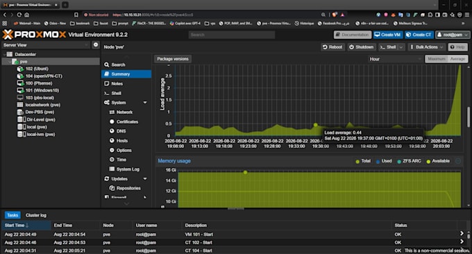 setup proxmox ve with pfsense, vms, lxc, and backup server