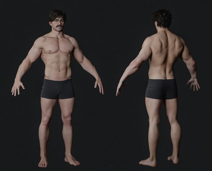 create realistic game ready 3d character for unity, unreal engine