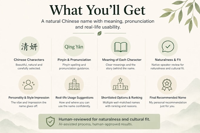 create a natural chinese name with native speaker fit analysis