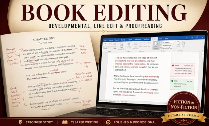 do developmental edit, line edit, and proofread your novel