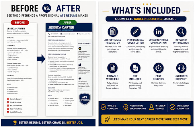 write an ats friendly resume or CV