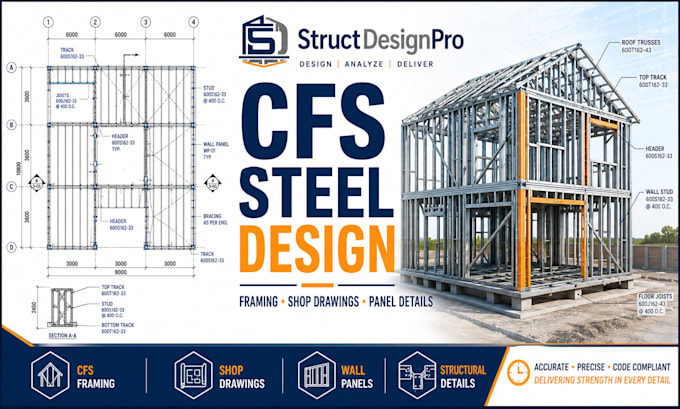 design cfs framing and create cold formed steel shop drawings