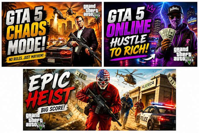 design an premium gta youtube thumbnail