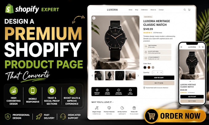 design a premium shopify product page that converts
