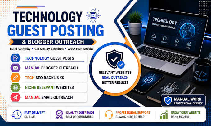 build technology guest post backlinks with tech blog posts and SEO link insertio