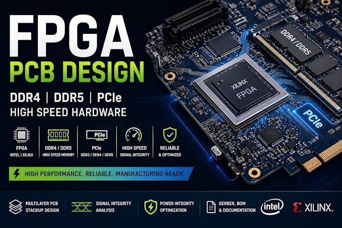 design fpga pcb, ddr4 ddr5 memory, pcie and high speed hardware