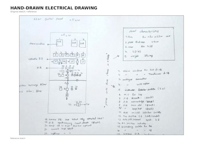 redraw any electrical drawing in autocad