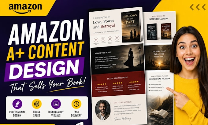 design amazon aplus content for your ebook, author brand image, KDP listing ebc