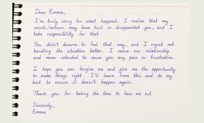 create personalized handwritten letters, apology letters and gift notes