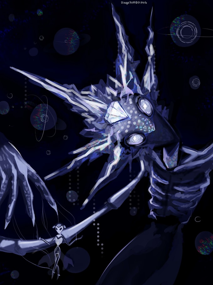 draw dark fantasy, and creepy illustrations