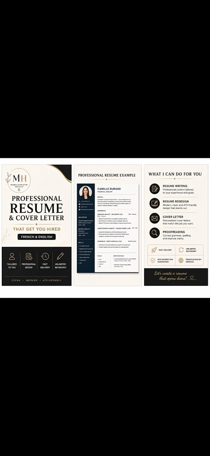 create a professional resume and cover letter