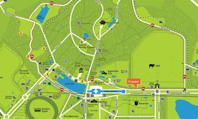design wayfinding map, visitor map, resort map and park map, navigation map