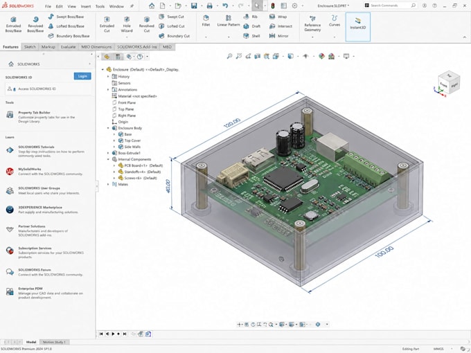 design lithium battery enclosure cell to pack layout, laser cut solidworks file