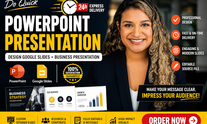 do quick powerpoint presentation, design google slide, business presentation