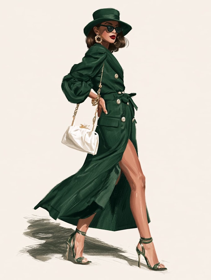 draw a unique fashion illustration