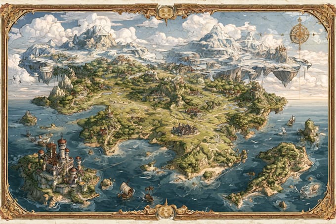 make hand drawn map illustration of cities