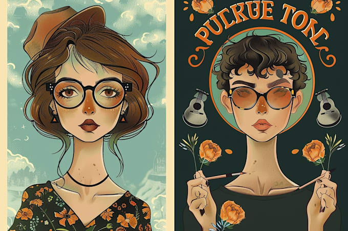draw a vintage art illustration