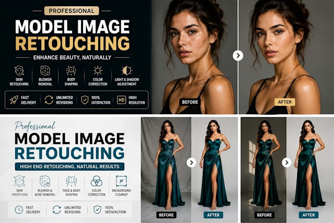 professionally retouch model photos and portrait images