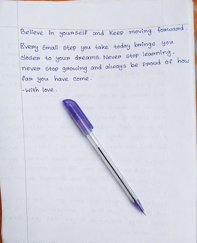 handwrite your text in clear and attractive handwriting