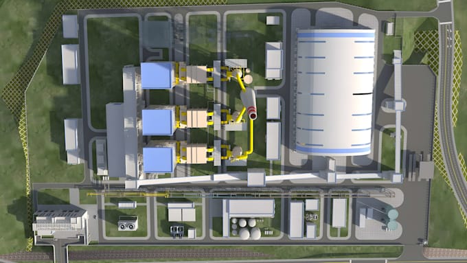 design power plant, oil refinery, and gas facility cgi visualization