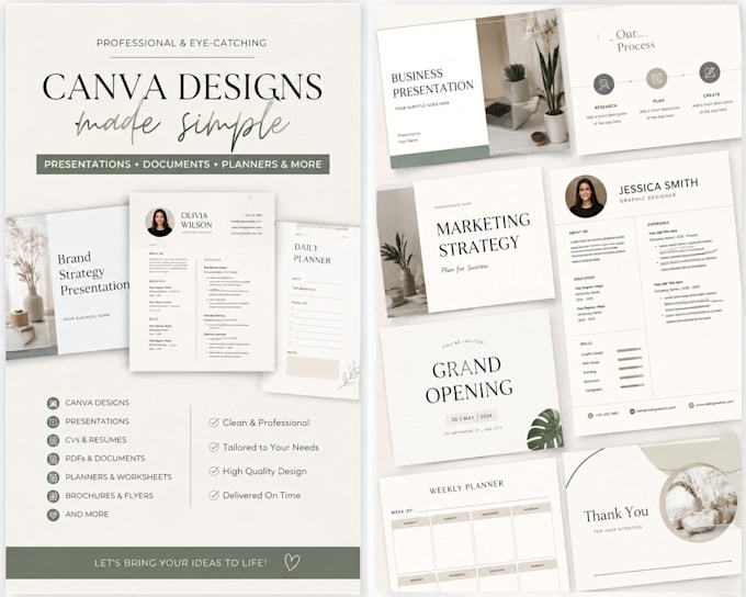 create professional canva designs and documents