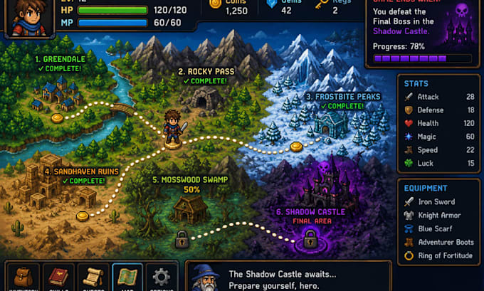 create custom  pixel art background, environment  for your game scenes