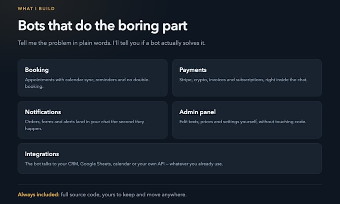 develop a custom telegram bot for your business
