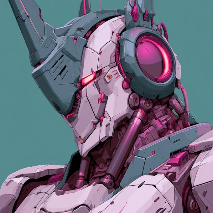 do anime style mecha robot illustrations