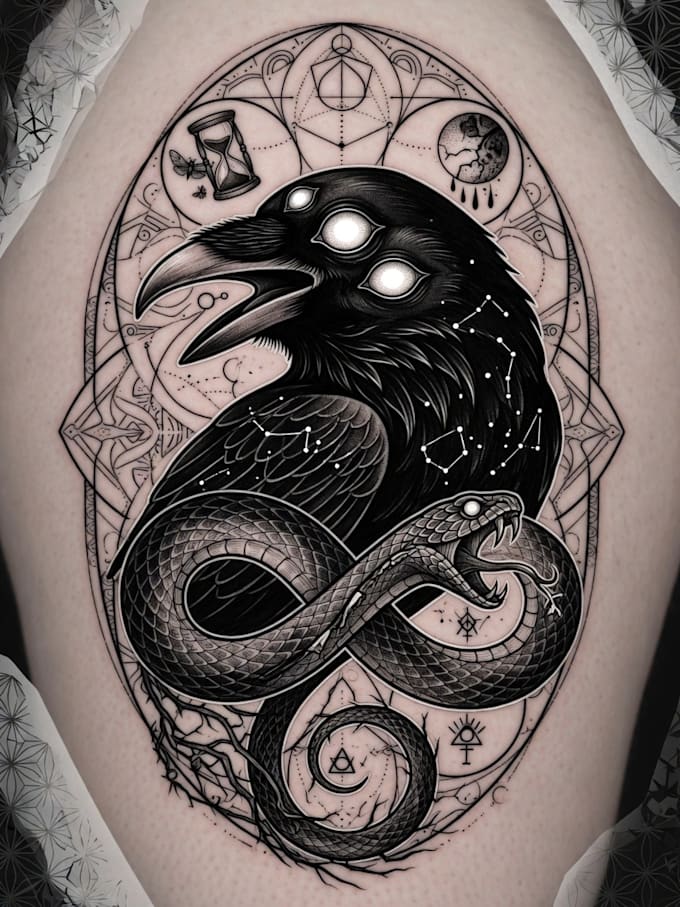 create custom tattoo artwork and illustrations