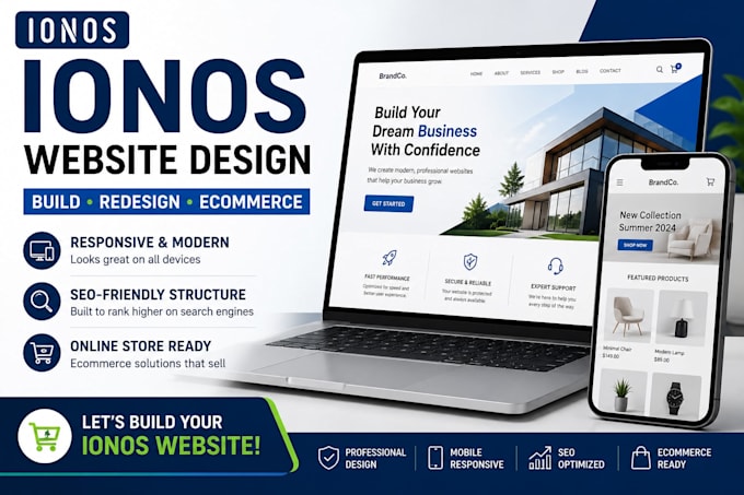 build ionos website design redesign ecommerce online store