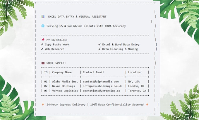 do professional data entry and copy paste work