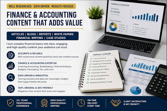 write business, finance and management content
