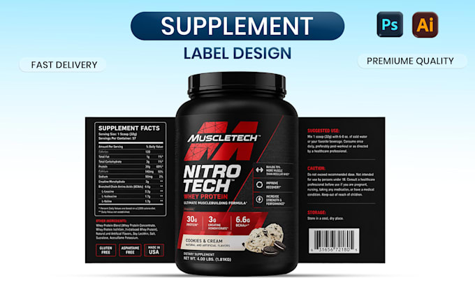 design premium supplement labels and product packaging
