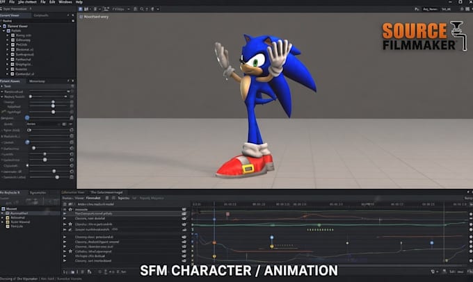 create or port professional sfm model, 3d character, rigging, textures and model