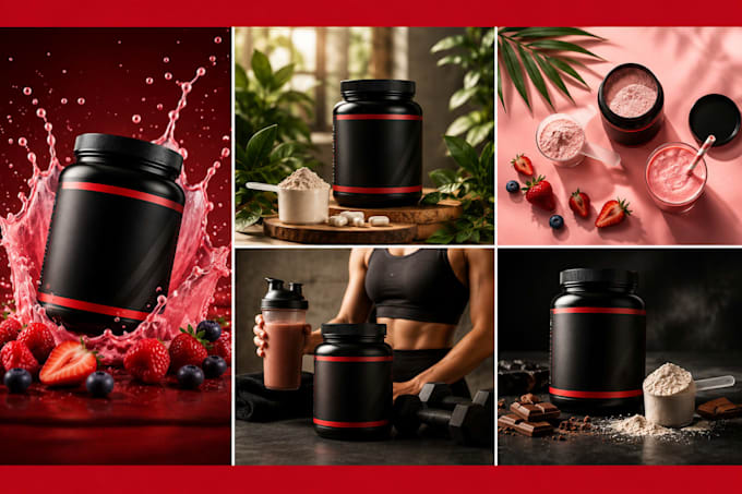 create photorealistic 3d supplement bottle mockups and product renders