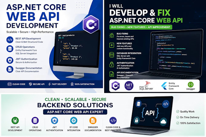 develop and fix asp net core web api