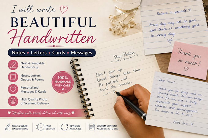 write beautiful handwritten notes letters cards and messages
