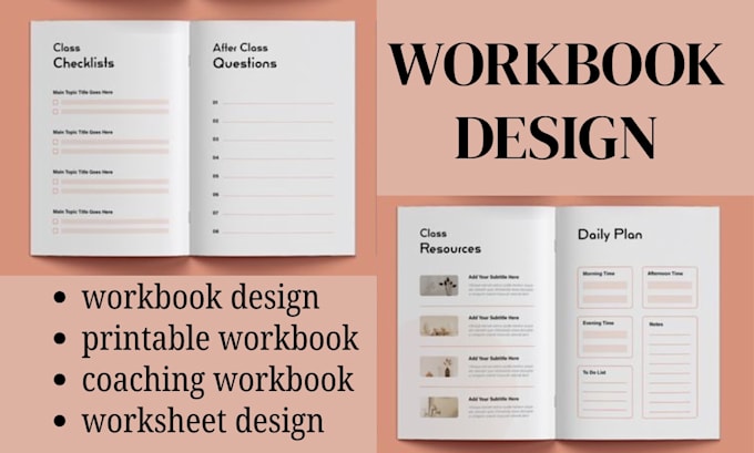 design professional workbook design and printable workbook layout