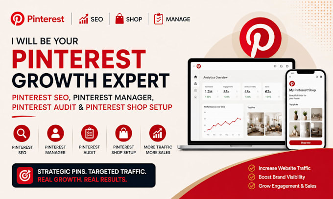 be your expert pinterest manager, do SEO audit, and shop setup