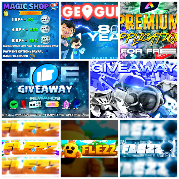design custom thumbnails, logo and gaming banners