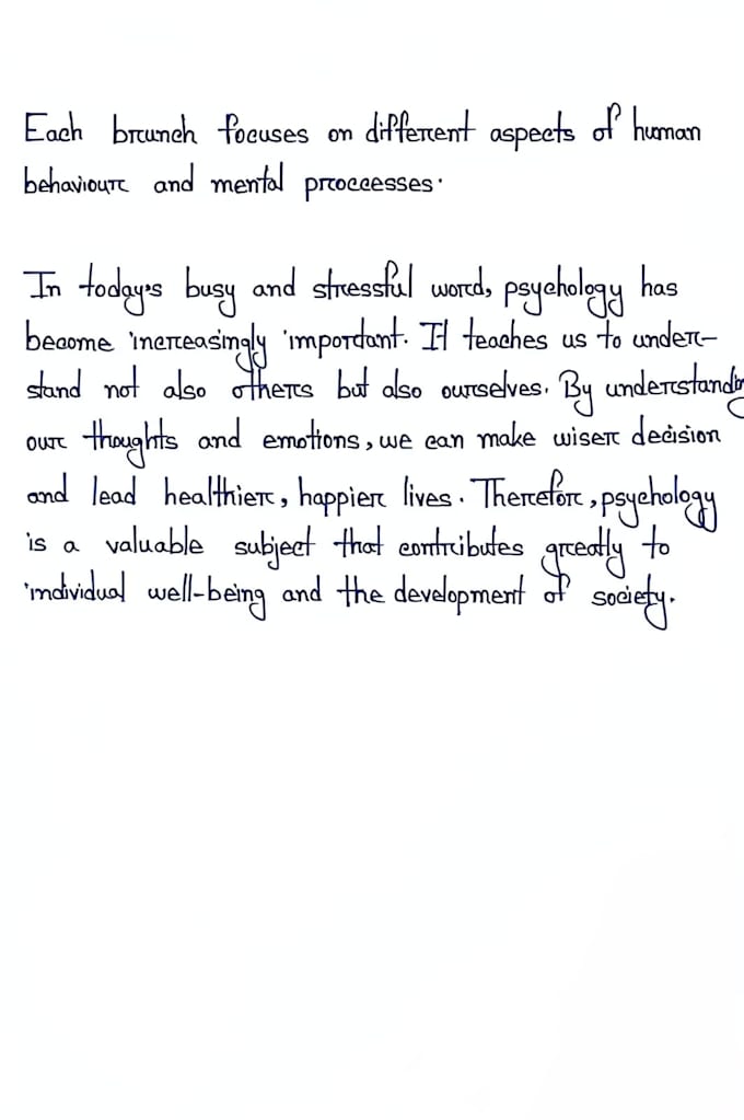 provide a professional handwriting service