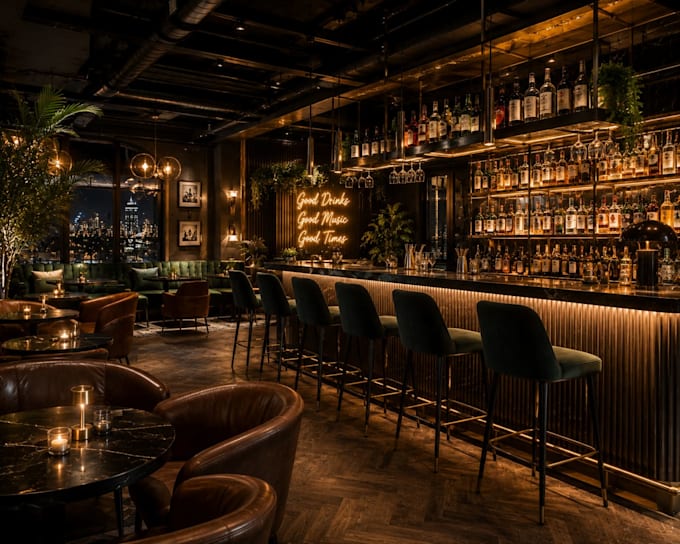 design and render your restaurant cafe or bar interior