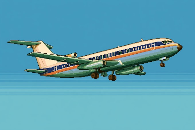 draw airplane, aircraft, helicopter into a vector cartoon