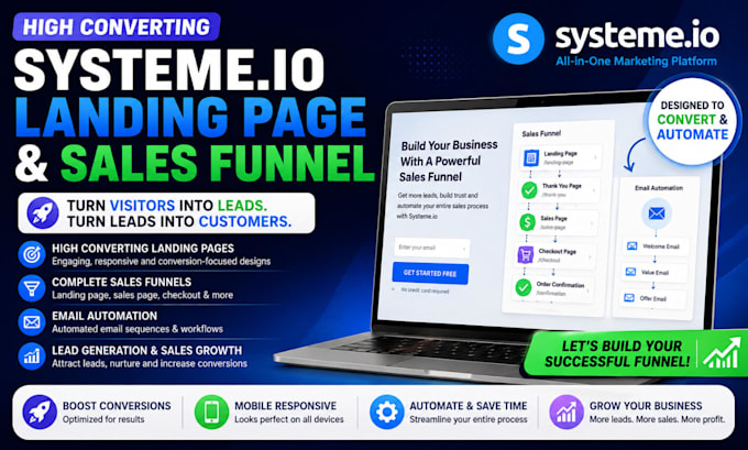 build a systeme io landing page and sales funnel